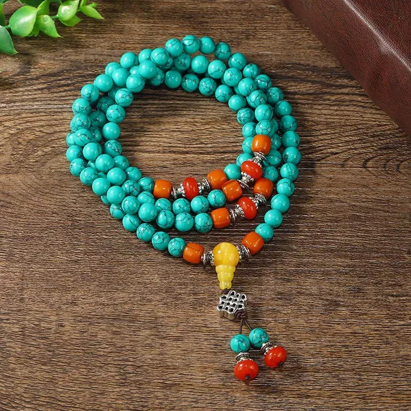 Turquoise Pilgrim 108 Mala — Sky Stone, Full Circle