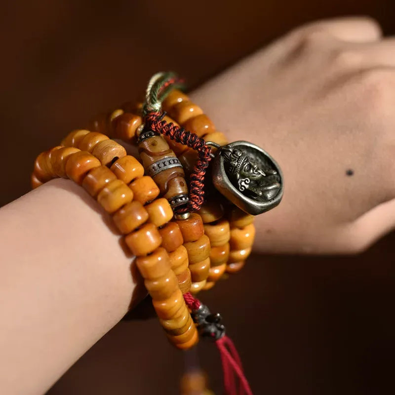 Bone Path 108 Yak Bone Mala — Hand-Carved, Hand-Counted