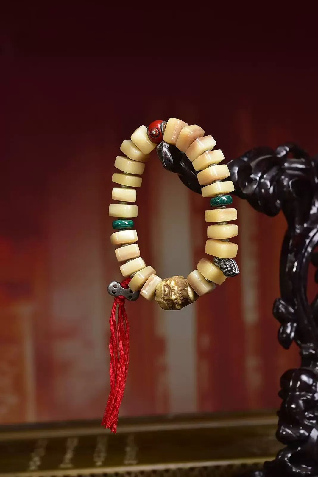 Desert Square Camel Bone Bracelet — Three Faces, One Wrist