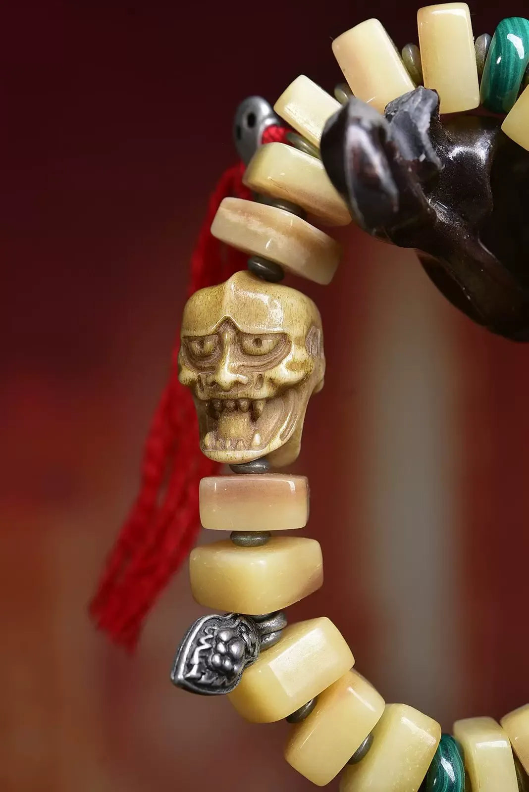Desert Square Camel Bone Bracelet — Three Faces, One Wrist