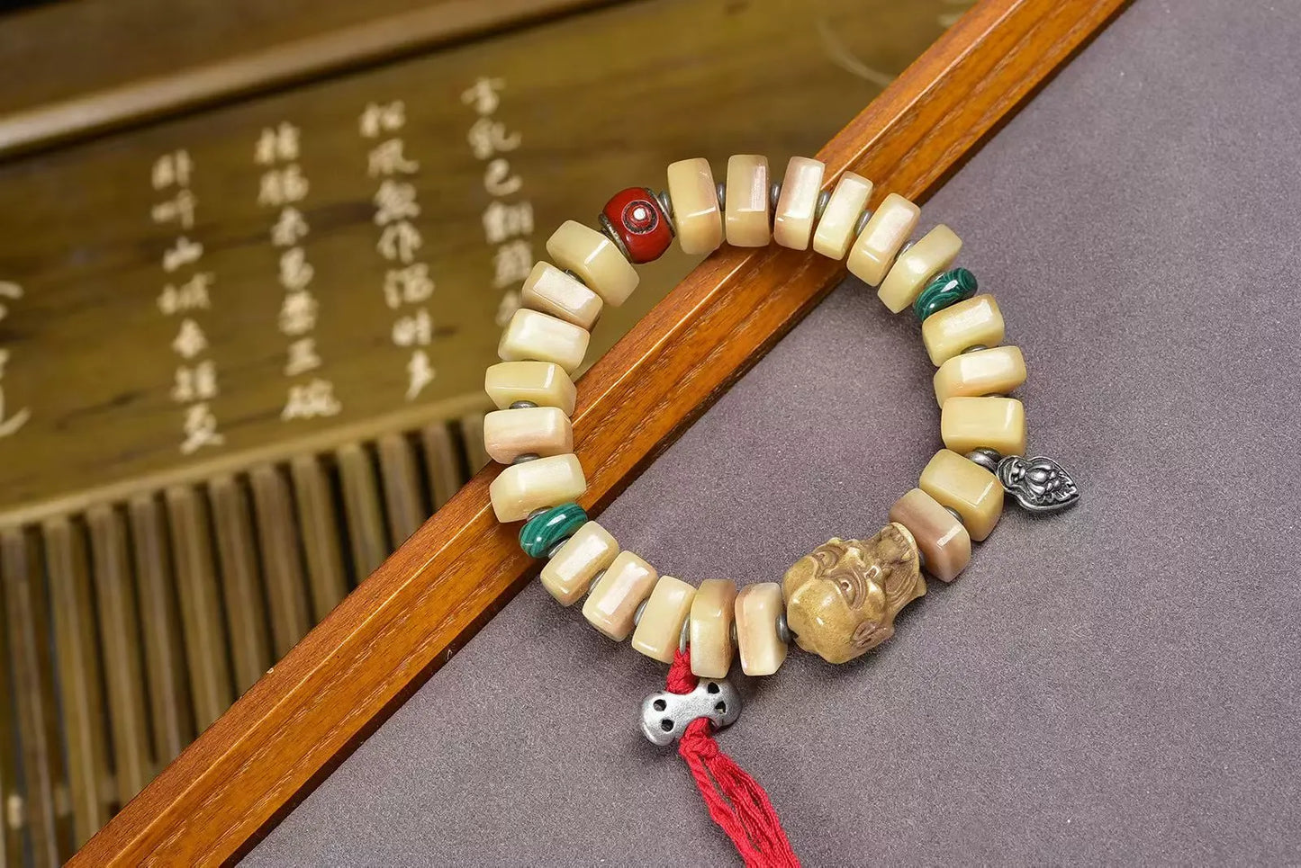 Desert Square Camel Bone Bracelet — Three Faces, One Wrist