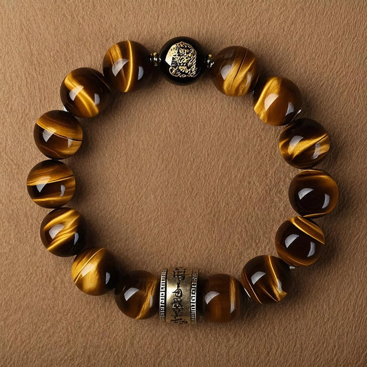 Earthen Anchor Yellow Tiger Eye Bracelet — Grounded, Unshaken