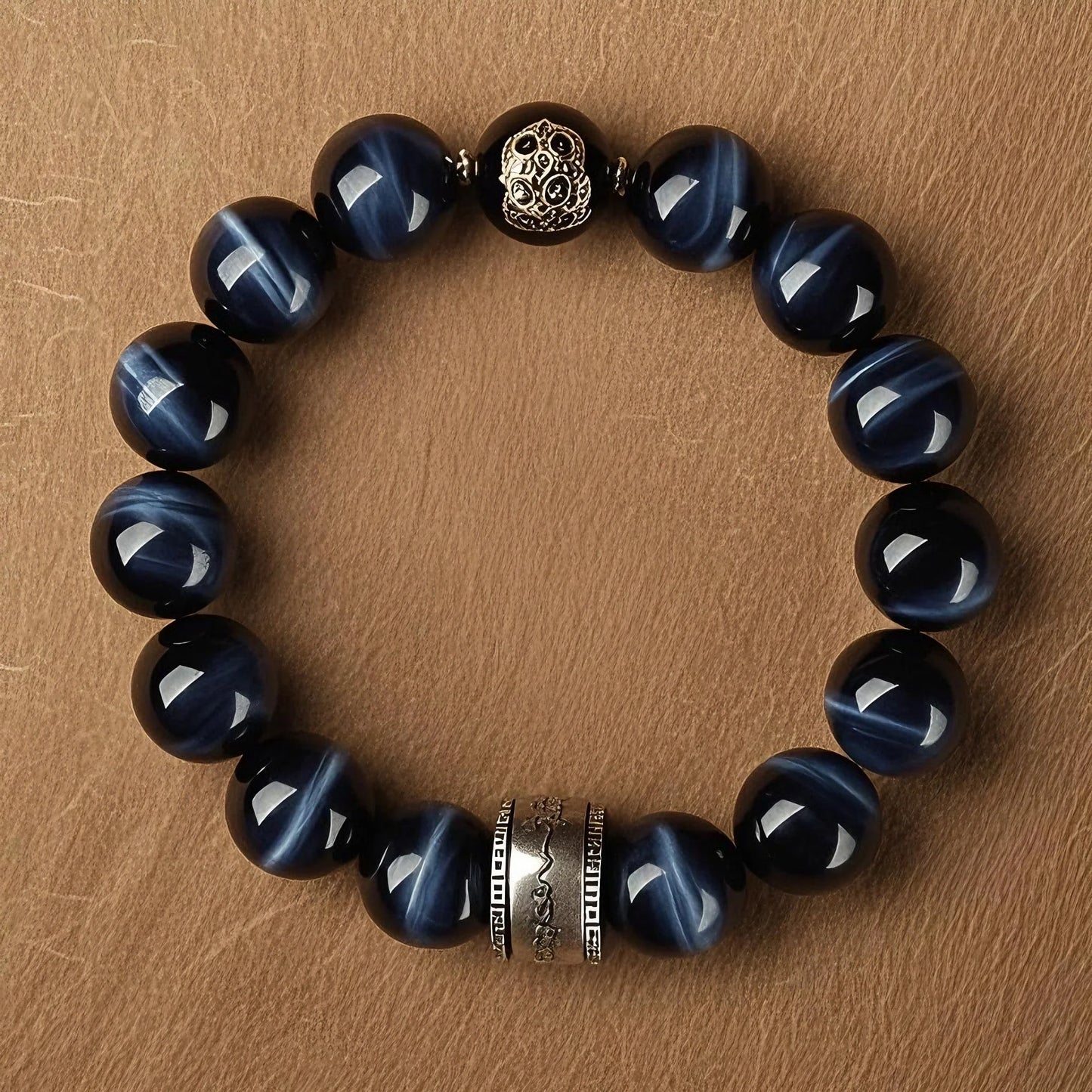 Flowing Resolve Blue Tiger Eye Pendant — Water Carves Stone
