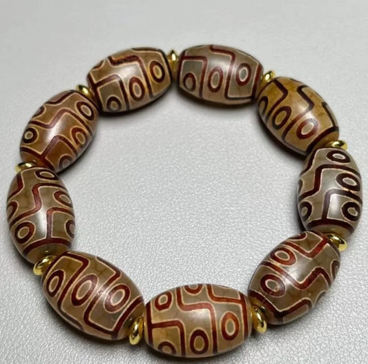 Harmonious Ground Six Harmony Dzi Bracelet — Aligned in All Six Directions