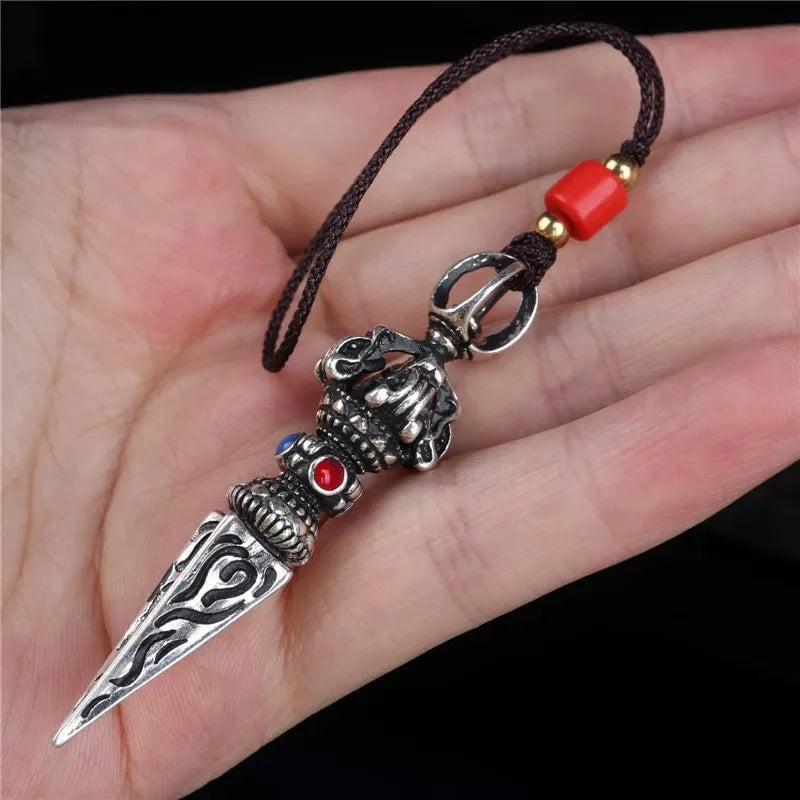 Iron-Willed Brass Vajra Pendant — Five-Pronged, Nothing Passes