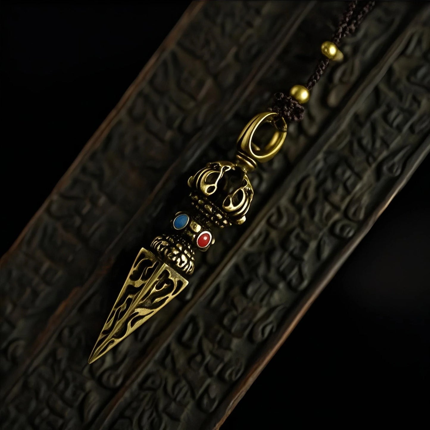 Iron-Willed Brass Vajra Pendant — Five-Pronged, Nothing Passes
