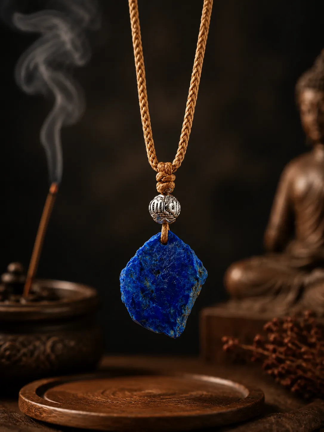Lapis Night Pendant — Blue Depth, Gold Vein