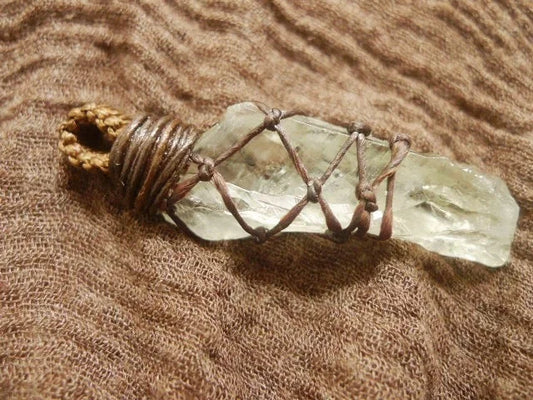 Pure Light Raw Clear Quartz Braided Pendant — Stone Meets Knot, Hand Meets Prayer