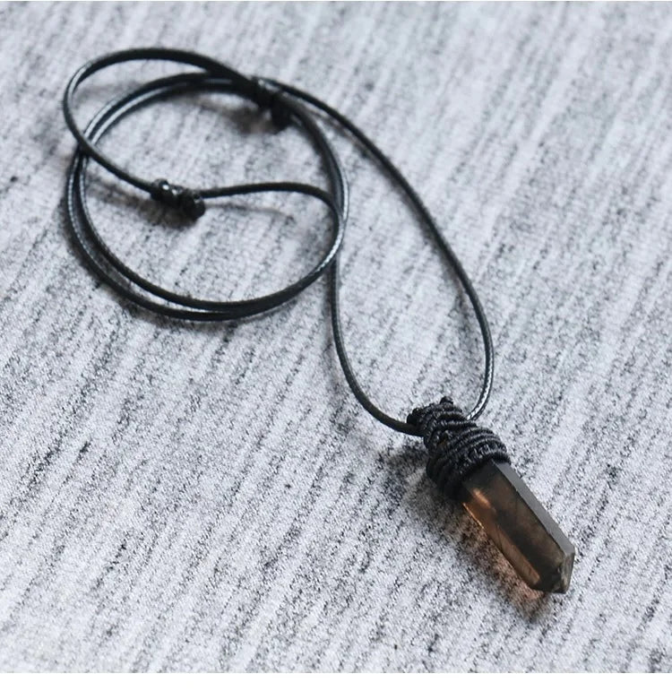 Rooted Calm Smoky Quartz Braided Pendant — Body and Mind, Ground and Center