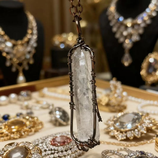 Rooted Growth Tree of Life Clear Quartz Pendant — Wire-Wrapped, Deep