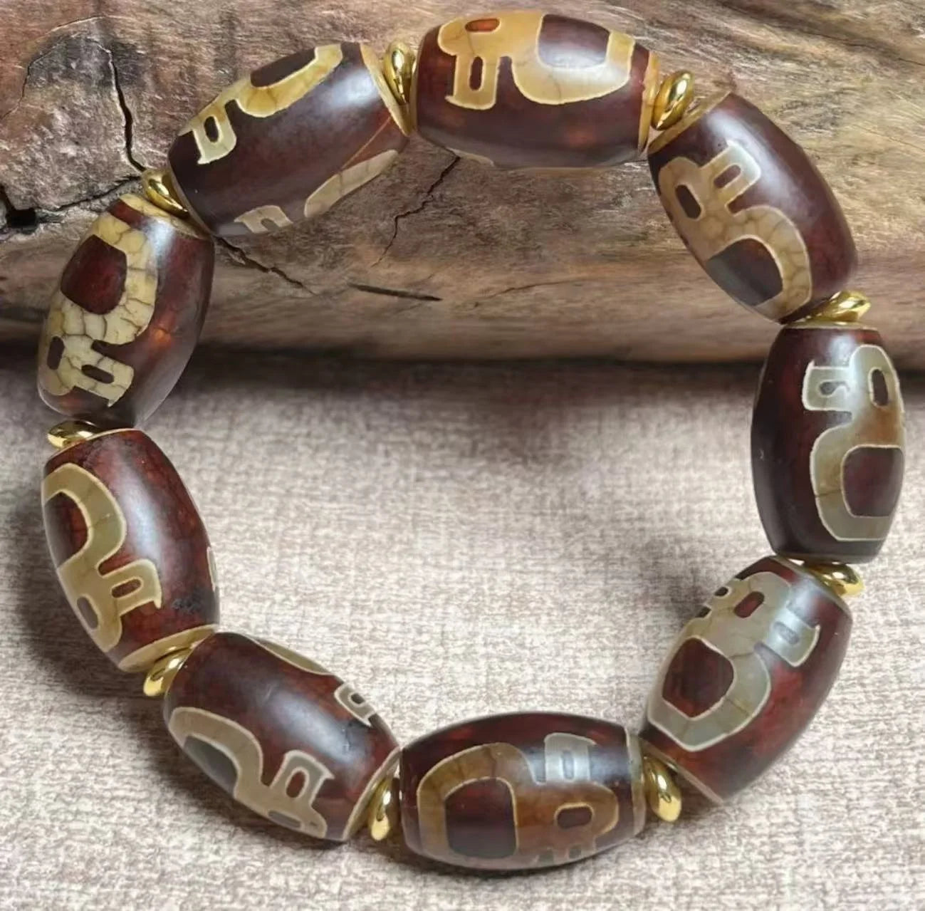 Sacred Wisdom Ser Dzi Bracelet — Blessing and Wisdom, Side by Side