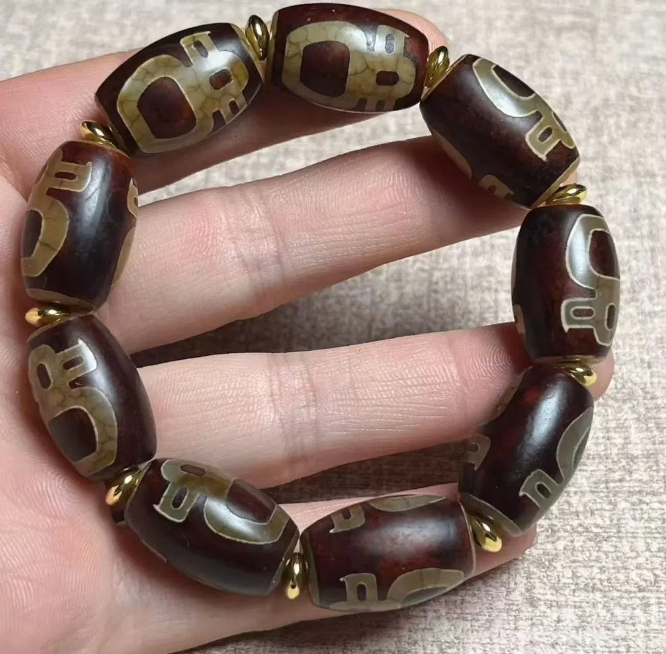 Sacred Wisdom Ser Dzi Bracelet — Blessing and Wisdom, Side by Side