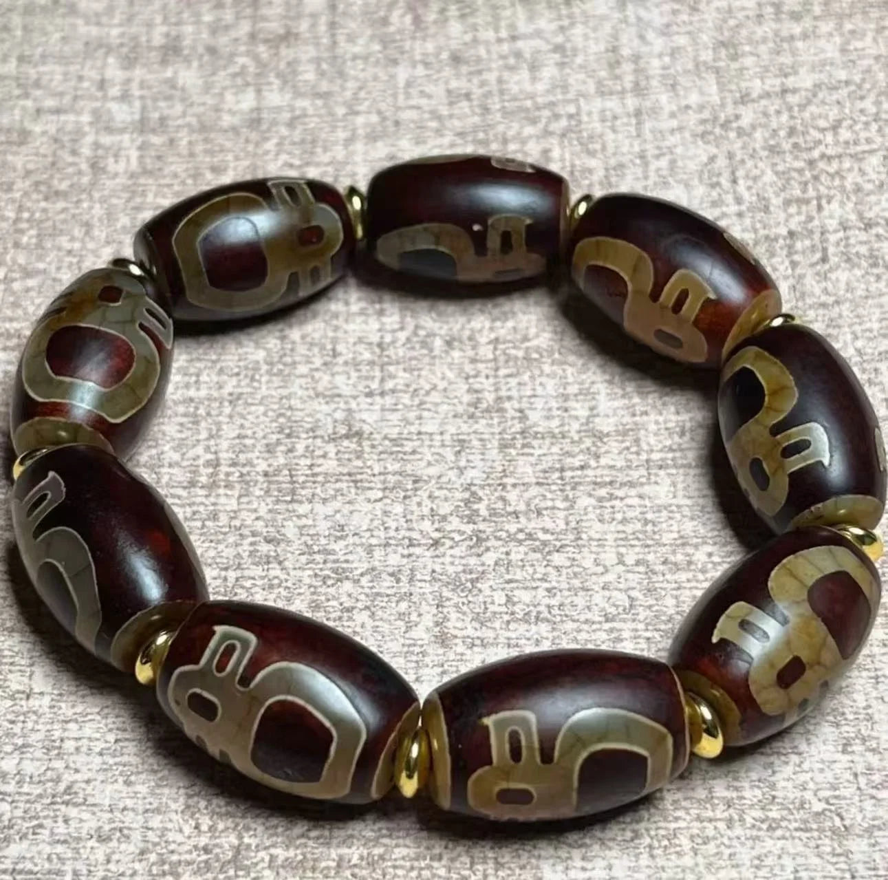 Sacred Wisdom Ser Dzi Bracelet — Blessing and Wisdom, Side by Side