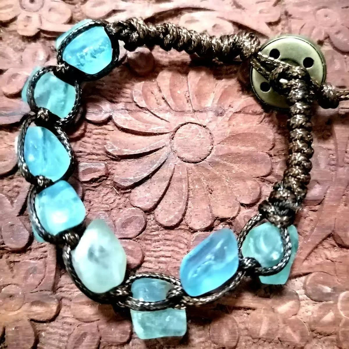 Still Water Blue Quartz Macrame Bracelet — Himalayan Calm, Wrist to Pulse