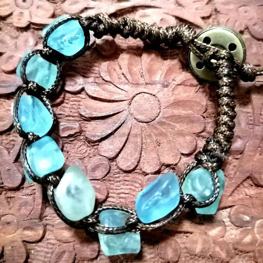Still Water Blue Quartz Macrame Bracelet — Himalayan Calm, Wrist to Pulse
