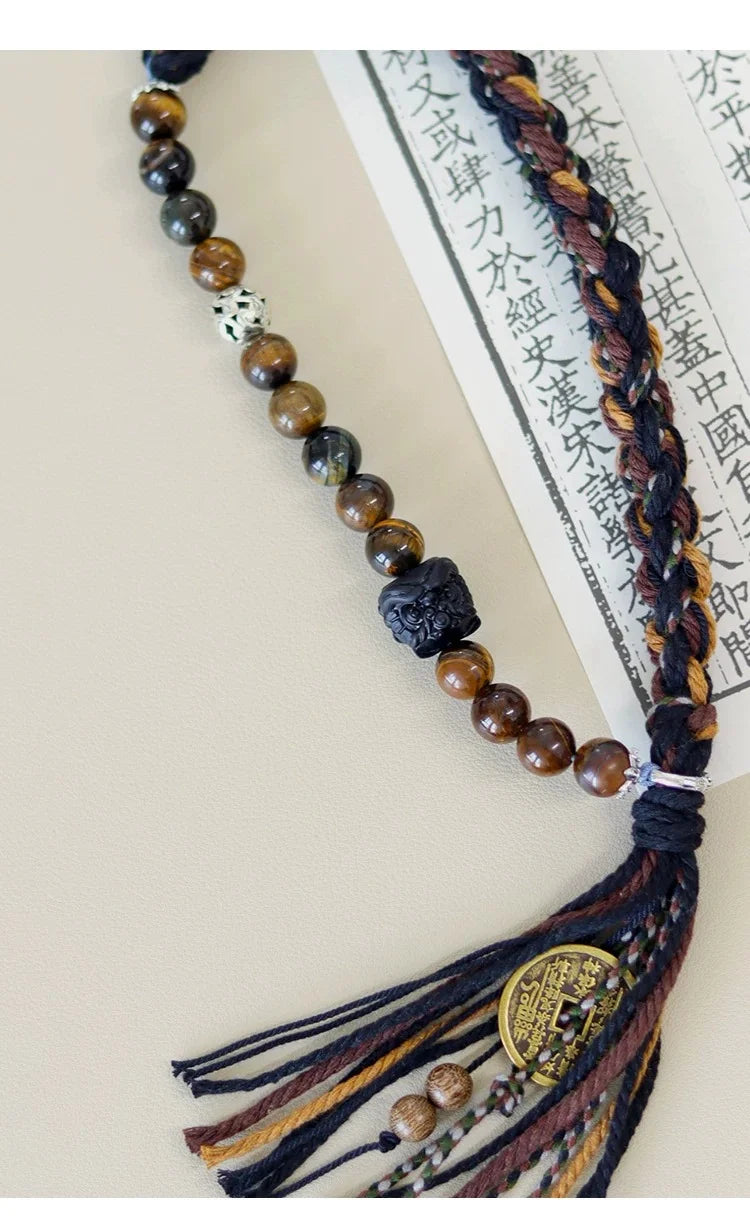 Tibetan Resolve Tiger Eye Bracelet — Bonded in Gold, Worn in Spirit