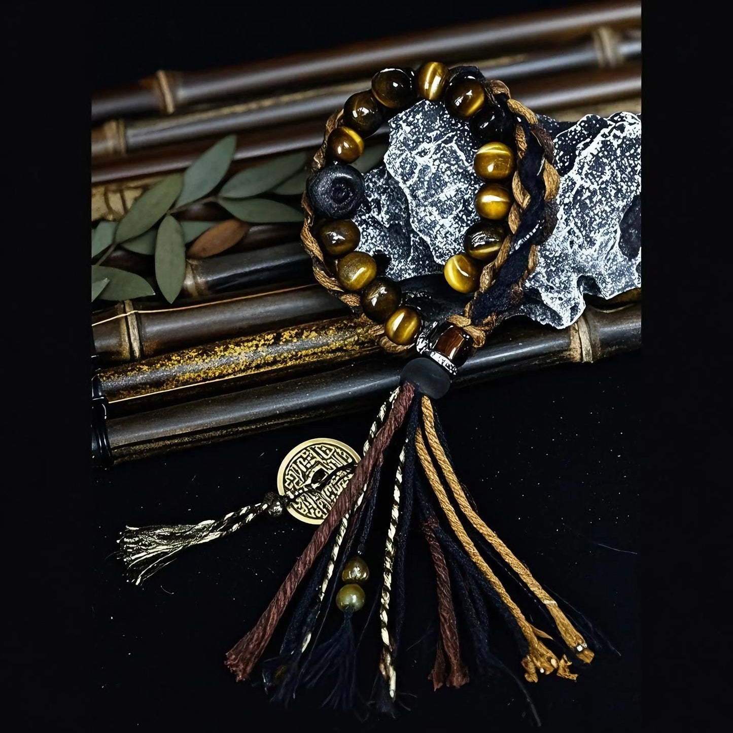 Tibetan Resolve Tiger Eye Bracelet — Bonded in Gold, Worn in Spirit