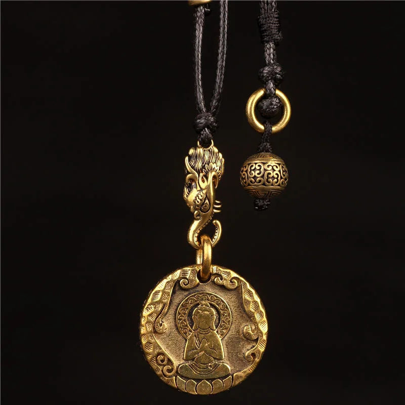 Transcendent Mind Brass Formless Buddha Pendant — No Face, All Mercy