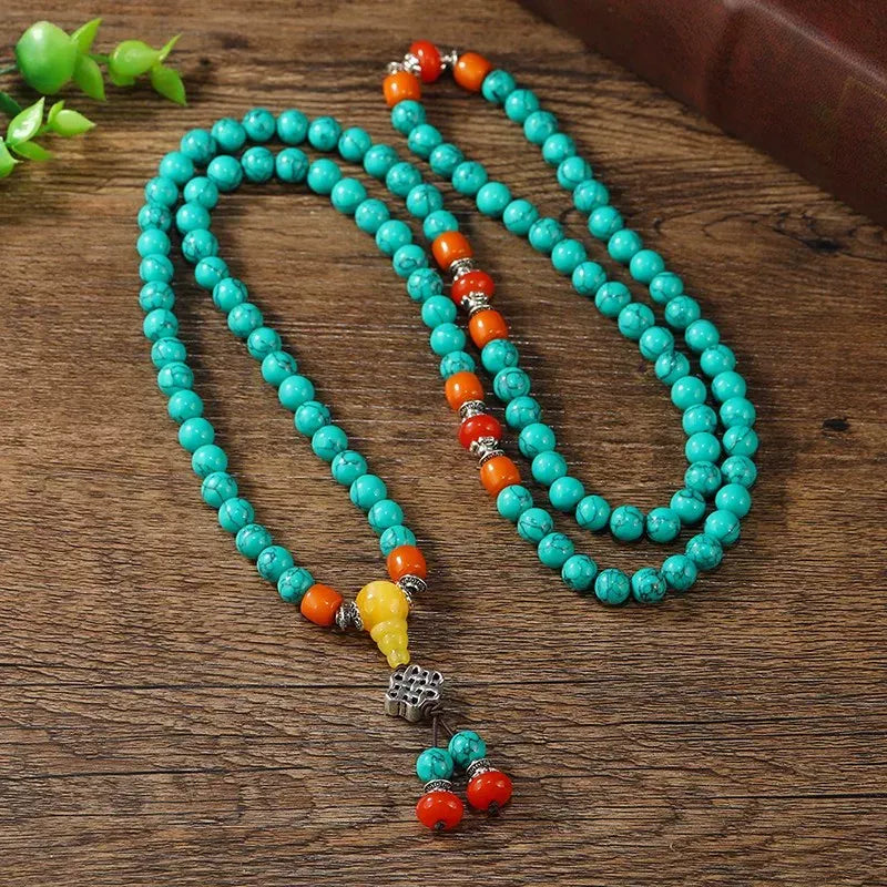 Turquoise Pilgrim 108 Mala — Sky Stone, Full Circle