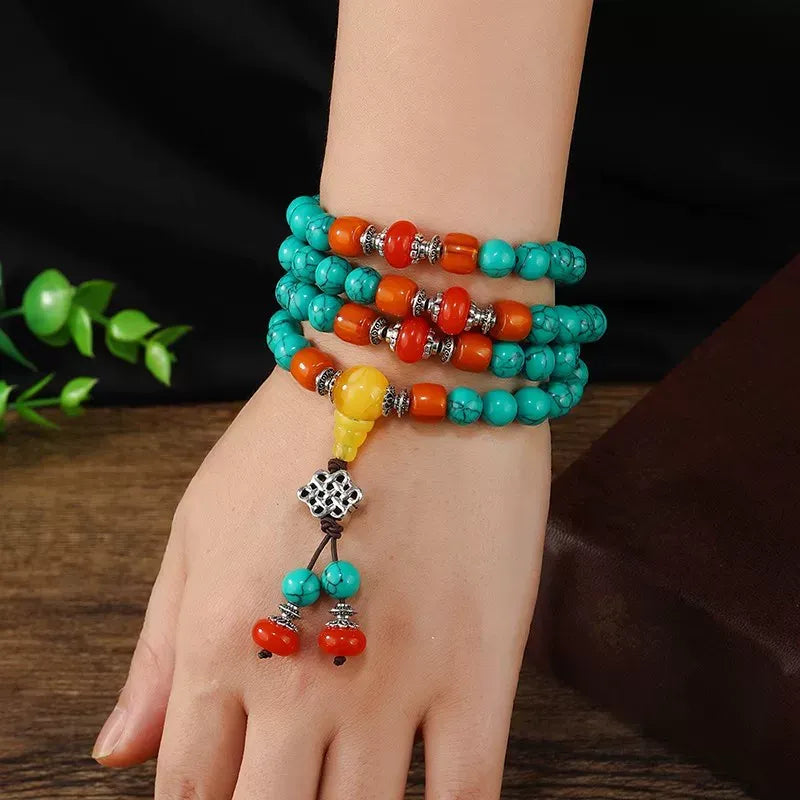 Turquoise Pilgrim 108 Mala — Sky Stone, Full Circle