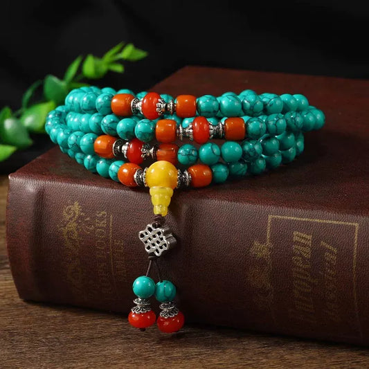 Turquoise Pilgrim 108 Mala — Sky Stone, Full Circle