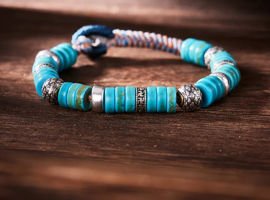 Turquoise Weave Macrame Bracelet — Knotted by Hand