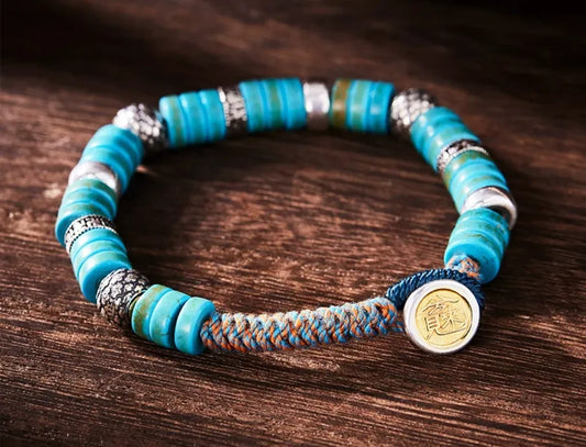Turquoise Weave Macrame Bracelet — Knotted by Hand