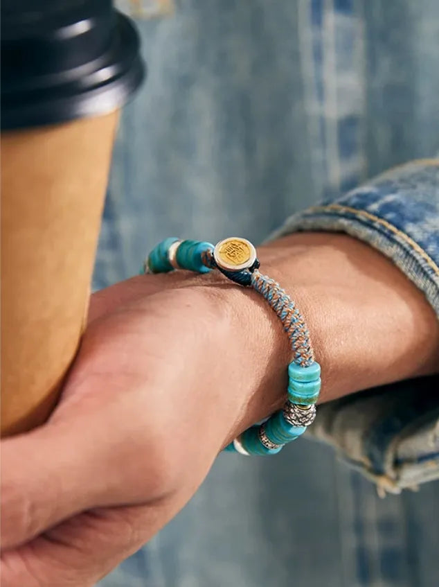 Turquoise Weave Macrame Bracelet — Knotted by Hand