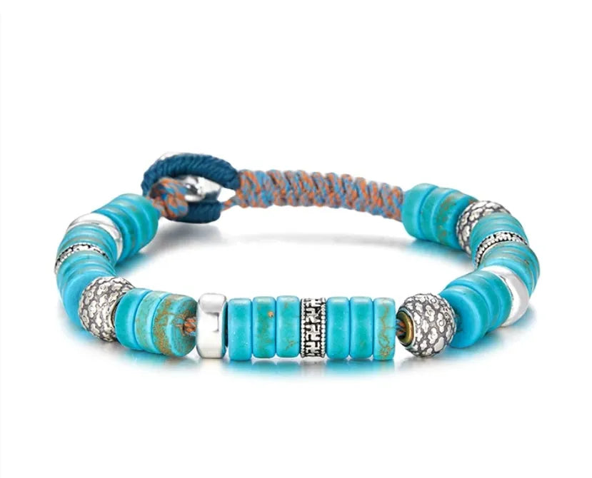 Turquoise Weave Macrame Bracelet — Knotted by Hand