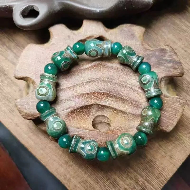 Wealth-Flowing Treasure Vase Dzi Bracelet — The Vessel That Never Empties