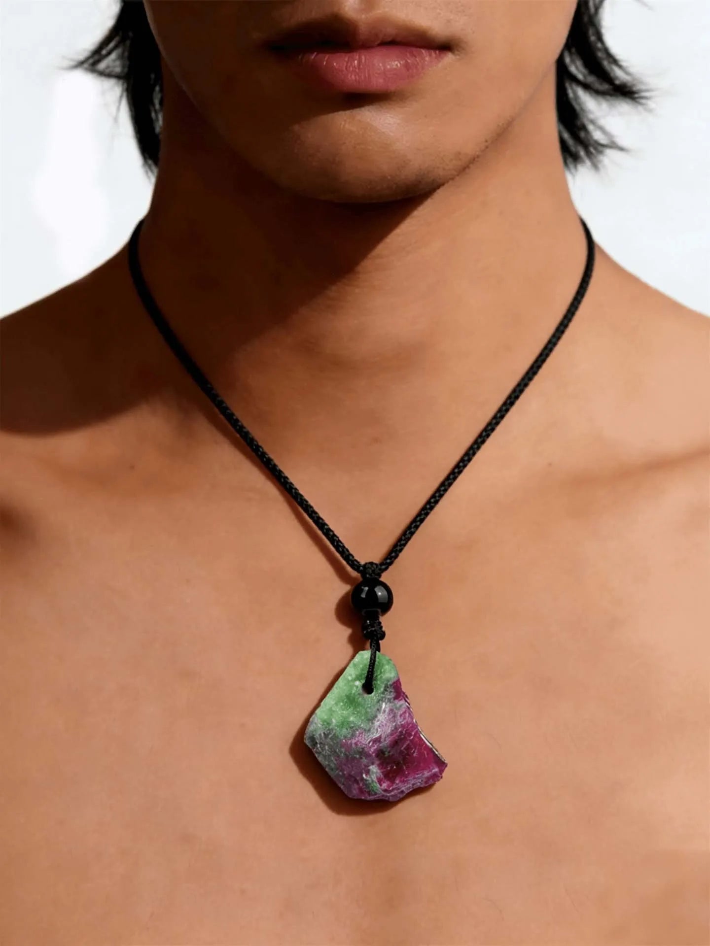 Zoisite Earth Pendant — Green Fire