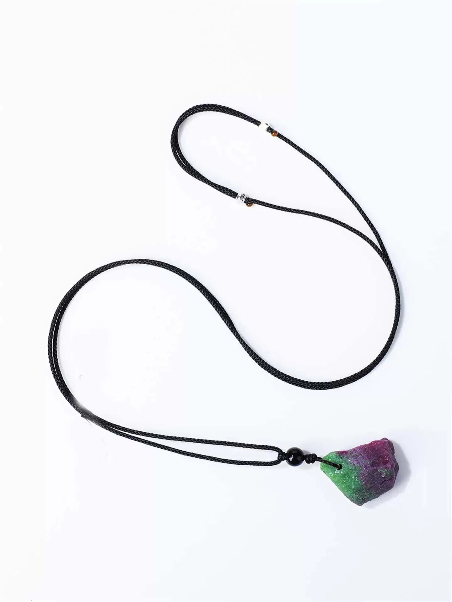 Zoisite Earth Pendant — Green Fire