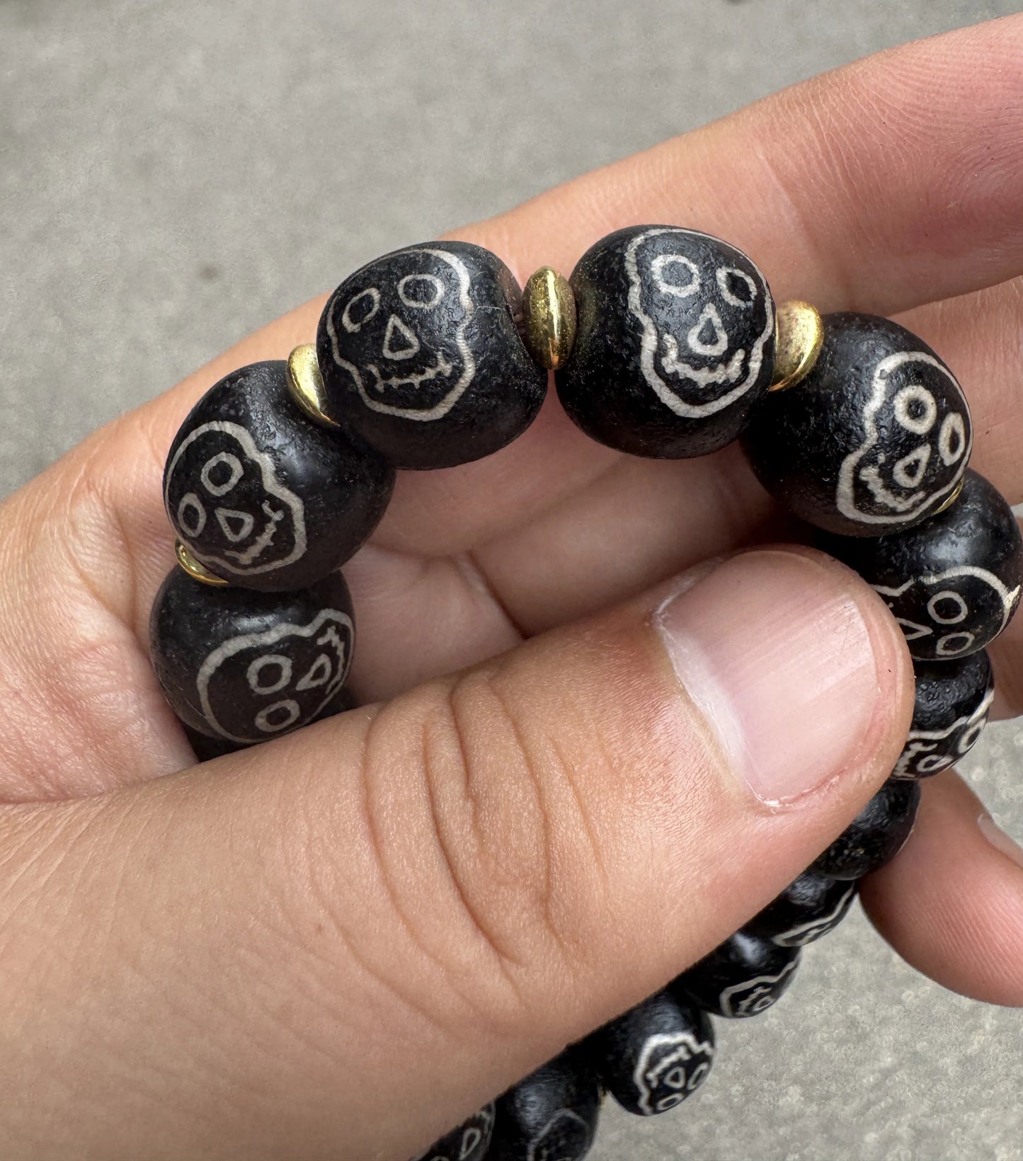skull lion dzi bracelet 06